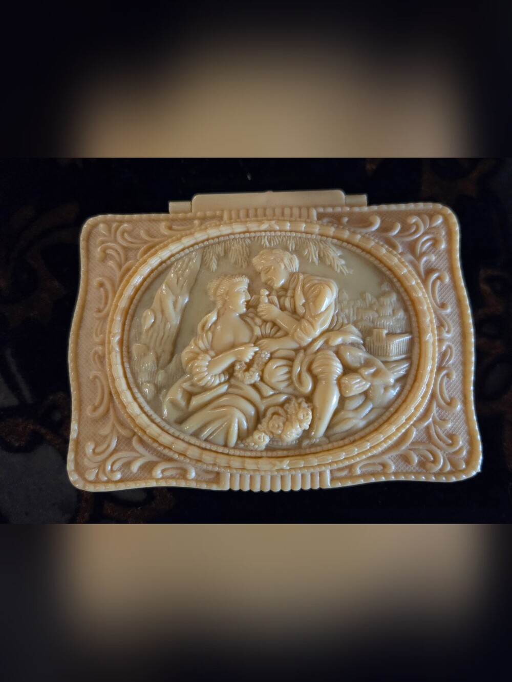 Vintage Celluloid Trinket Mirrored Box